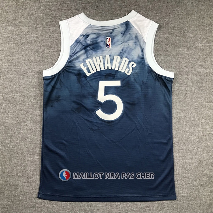 Maillot Enfant Minnesota Timberwolves Anthony Edwards NO 5 Ville 2023-24 Bleu